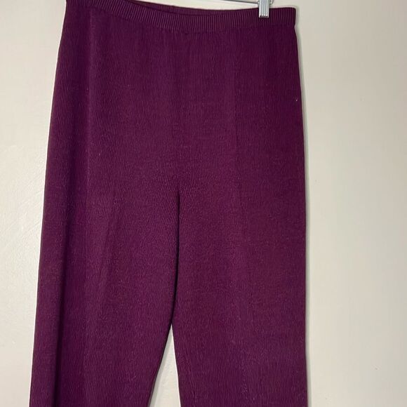 Vintage Helen Hsu Purple Knit Pants Size 1X - Picture 4 of 8